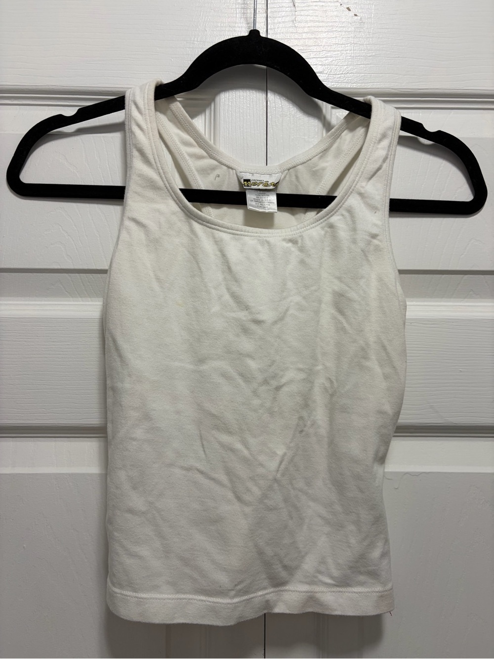 Vintage Jacques Moret White Scoop Neck Racer Back Tank Top Y2K USA